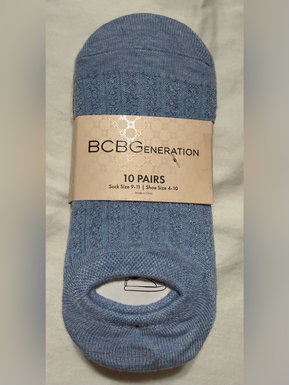 BCBGeneration Women’s No-Show Socks in Light Blue - only 6 pair OPEN PACKAGE